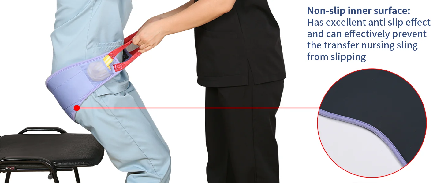 Ehucon Manual Transfer Sling Easy Lifting Belt für ältere Menschen, behinderte Menschen mit Griffen, bewegt sich vom Bett, Rollstuhl-Umzugspflegeprodukte – Detail 5