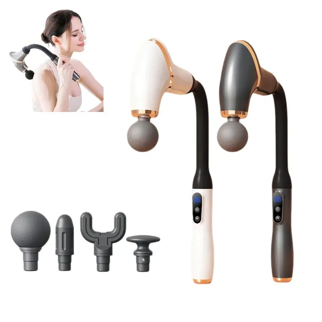 

Handheld Percussion Massage Gun Deep Tissue Portable 6 Speeds 4 Massage Heads Muscle Massage Gun Pain Relief for Back