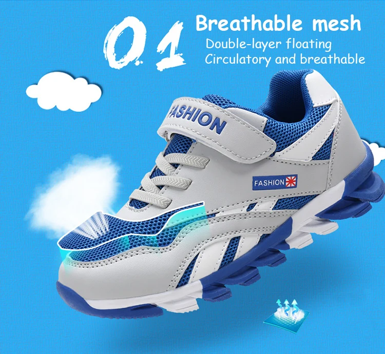 Atmungsaktive Sommer-Sportschuhe für Kinder im Alter von 5 bis 16 Jahren, rutschfester Lauf-Sneaker für Jungen für Kinder, bequeme Schul-Walking-Schuhe – Detail 3
