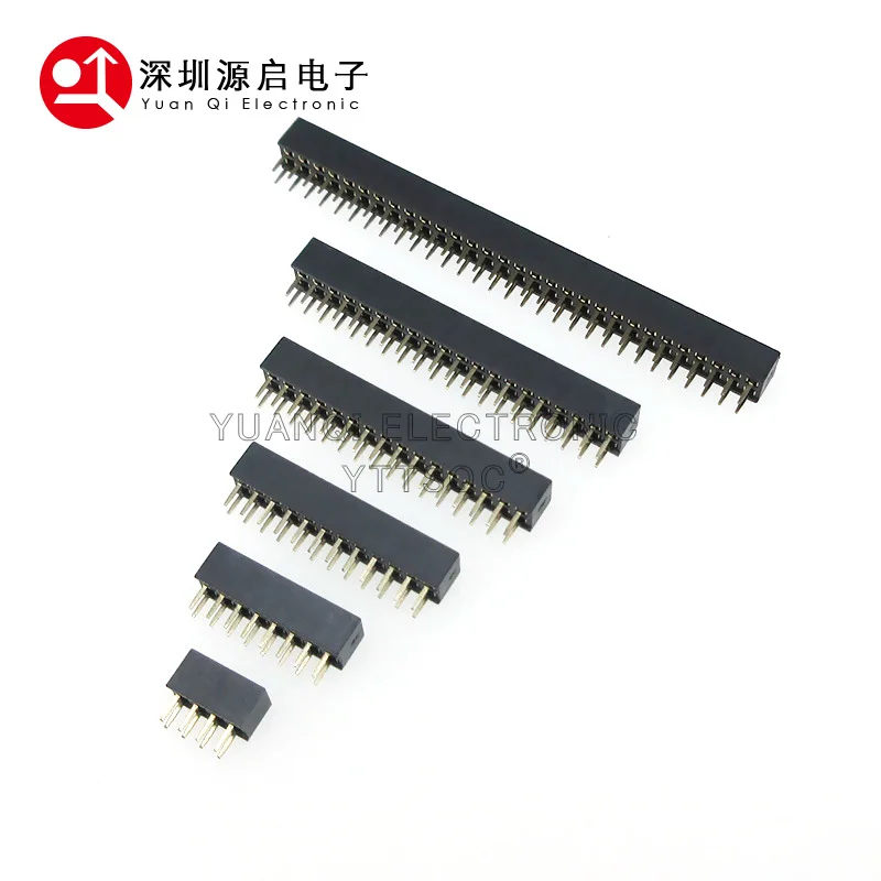 10pcs 2.0mm Double Row Straight Female 2-40P Pin Header Socket Connector 2x2/3/4/5/6/7/8/9/10/12/14/15/20/25Pin PH=4.3MM/6.35MM