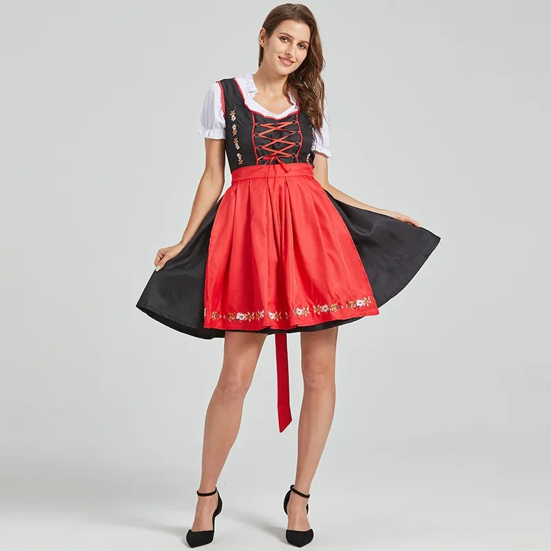 Sexy Beer Girl Costume Maid Wench Fancy Dirndl Dress Beer Costume for Women's Bavarian Oktoberfest Cosplay Party Dress