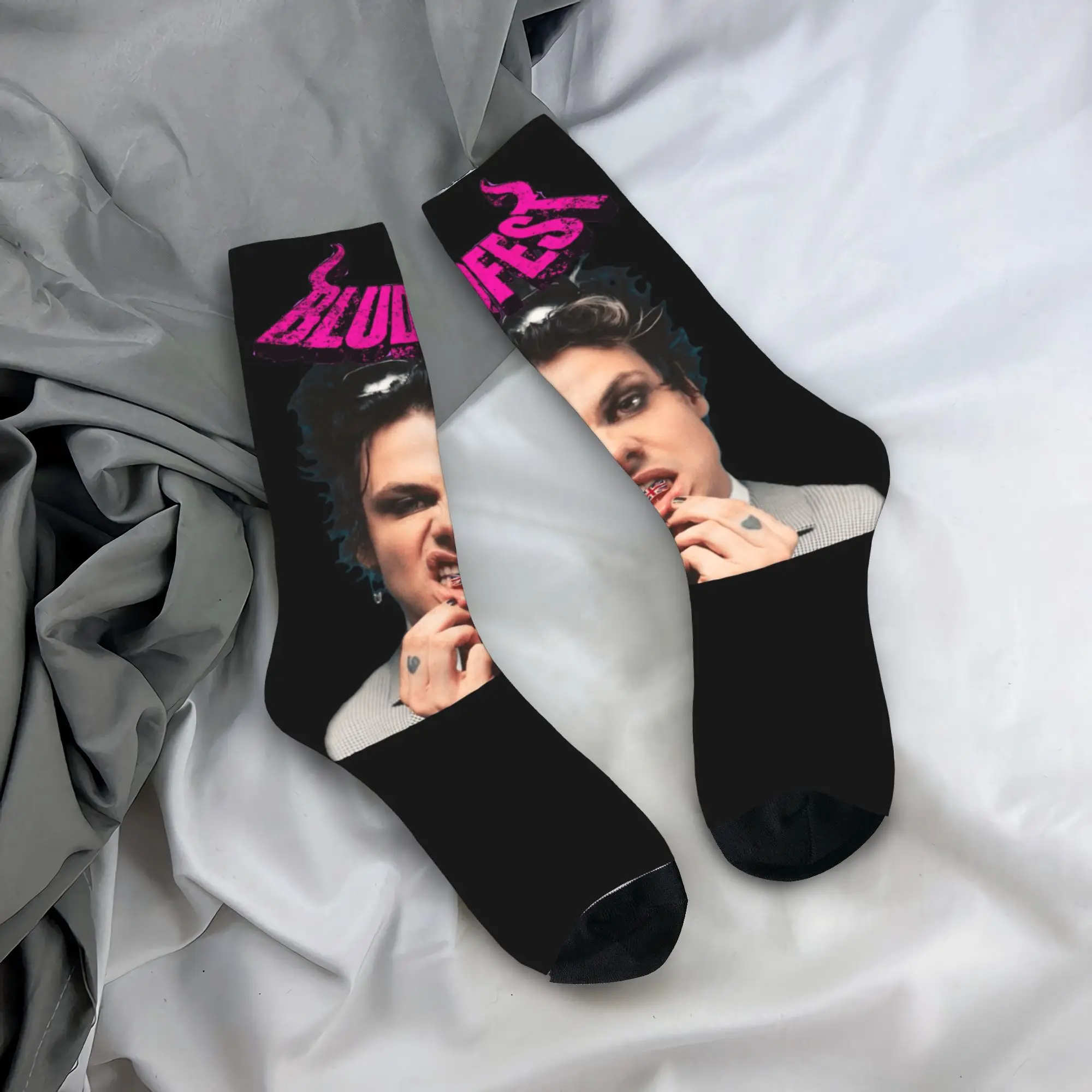 Yungblud  Stockings Bludfest Graphic Fashion Socks Spring Anti Skid Socks Couple Running Sports Comfortable Socks