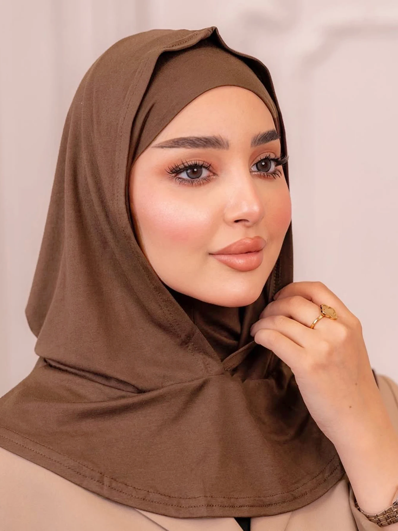 

New Muslim Double Layer Under Cap Instant Hijab Inner Cap Islamic Turban Women Hijab Ramadan Elastic Turban Bandana Headband