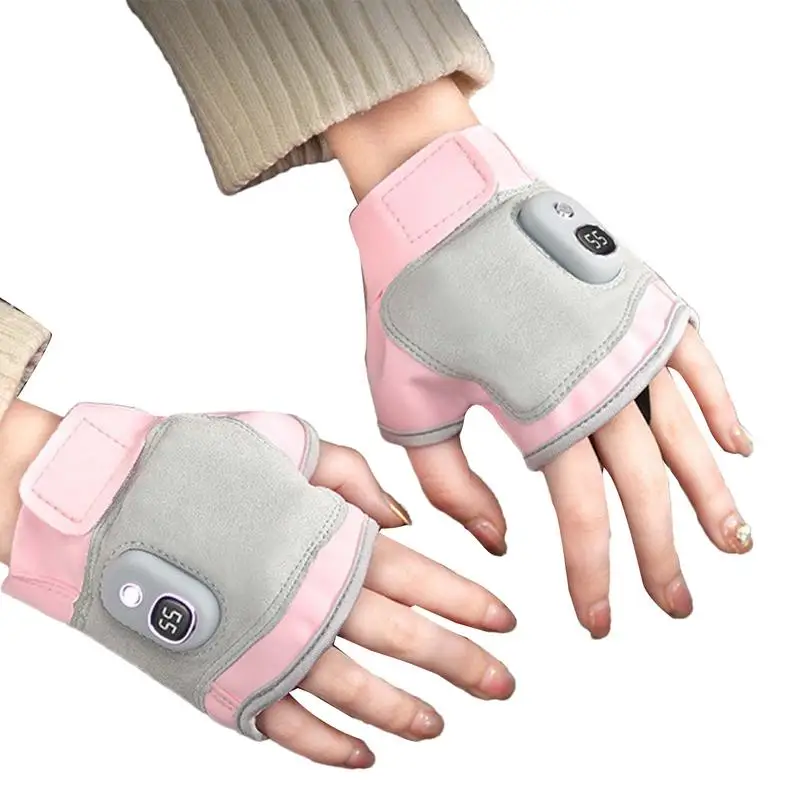 USB Heated Gloves Warm USB Heated Gloves Fingerless Winter Gloves Rechargeable Portable Hand Warmer Touchscreen Writing Gloves