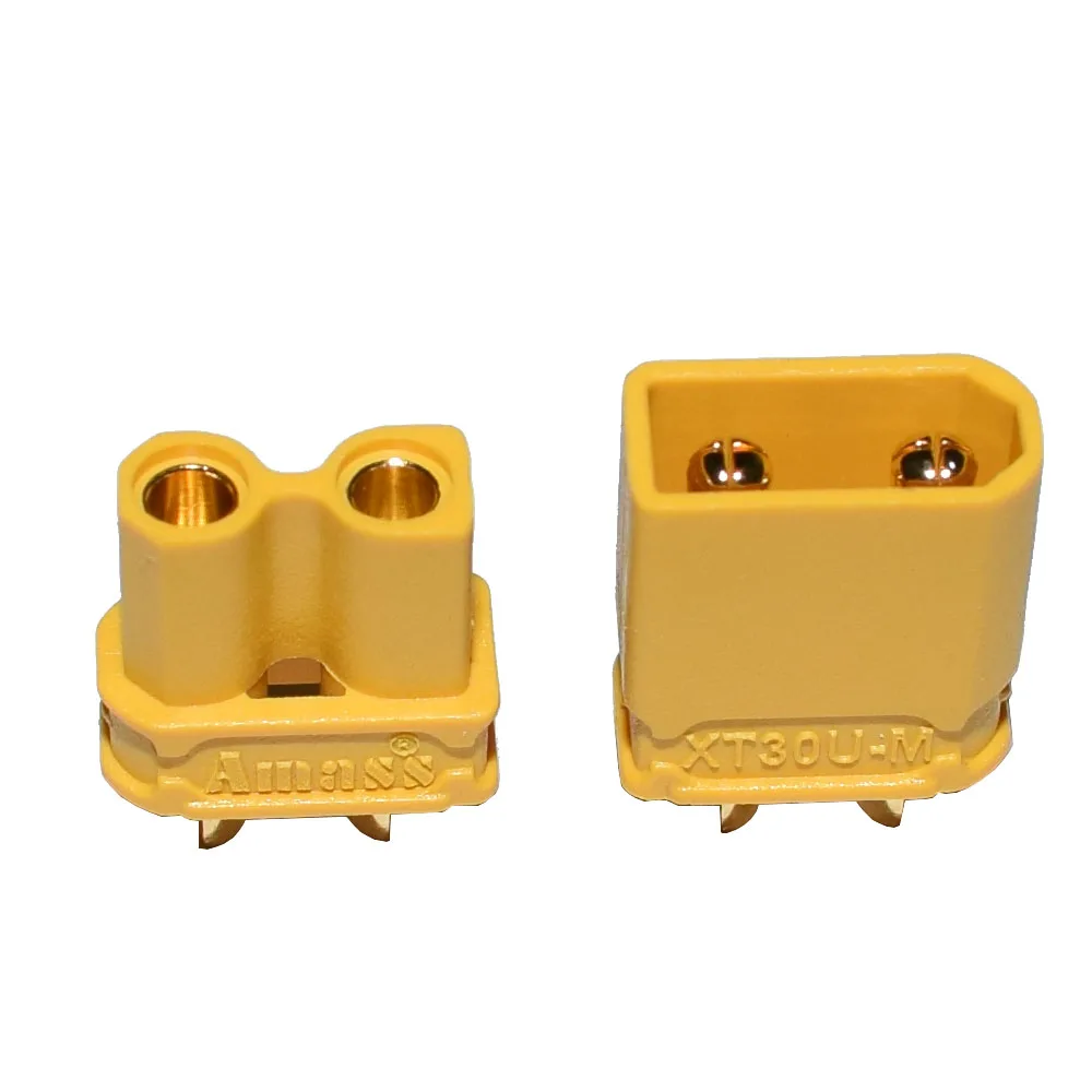 Amass XT30 Connectors xt30 Female and Male Connector Plugs with 2 Pieces Shrink Tubing for RC Car/Boat/LiPo Battery XT30