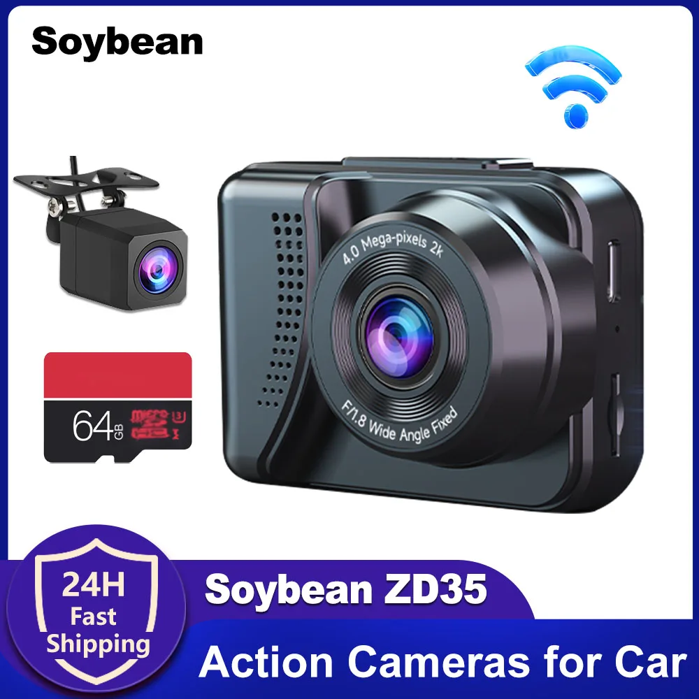 Soybean ZD35 Action Cameras for Car Dashcam Built-in WiFi HD 2K 2.0