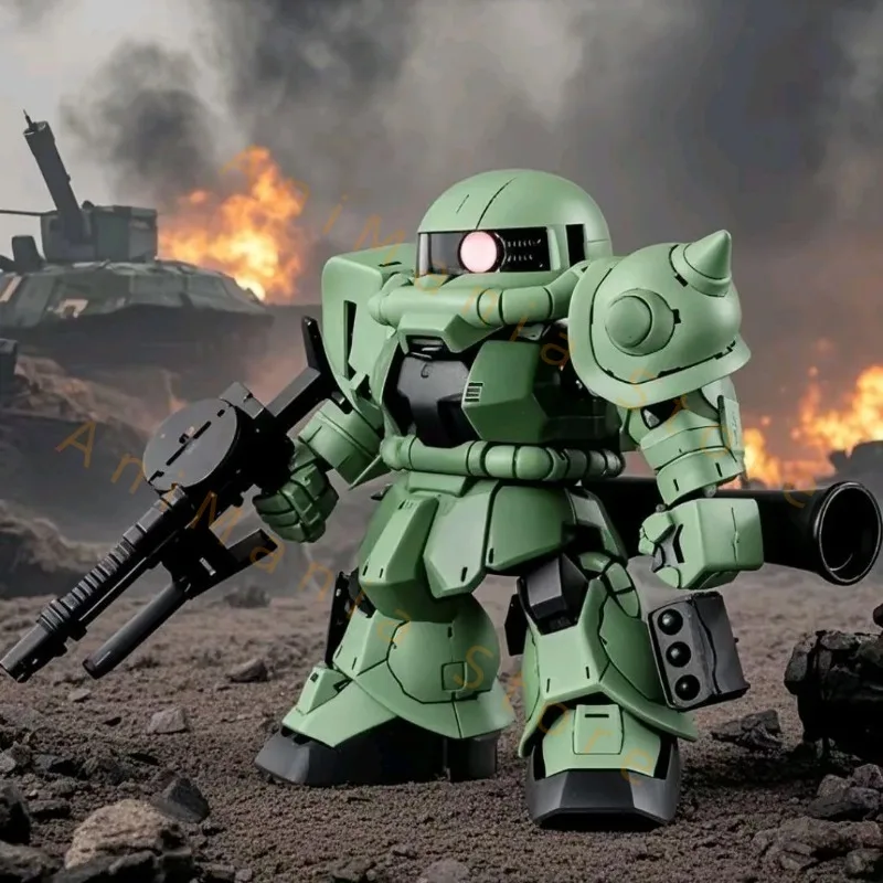 Lindo modelo de ensamblaje de juguete Zaku Ii producción en masa een versión versión Q traje móvil Robot modelo Kit para edades de 8 años en adelante regalo