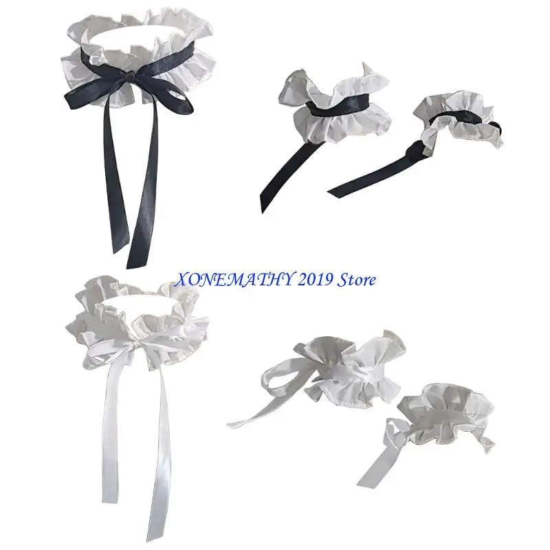 

F42F элегантные викторианские шейные колье-воротники наручные манжеты для женщин реквизит на Хэллоуин