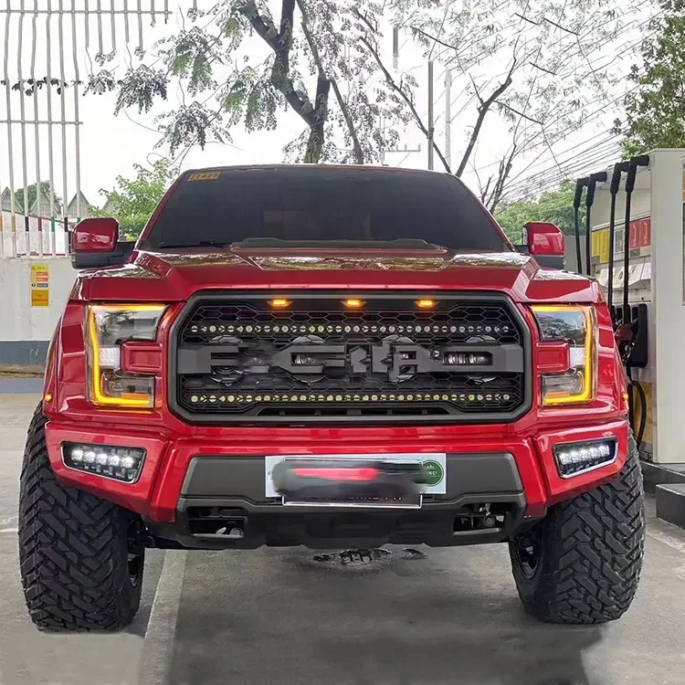 Ranger to F150 body kit car bumpers for Ford ranger 2012-2021 T6 T7 T8 upgrade Raptor F150 ABS Kit