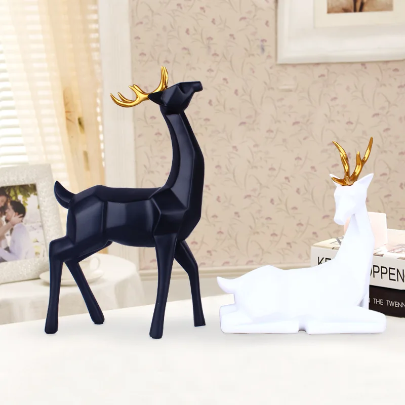 

Deer Resin Creative Decoration Reindeer Statue Living Room Luxury Home Decoration Tabletop Decoration Small Gift