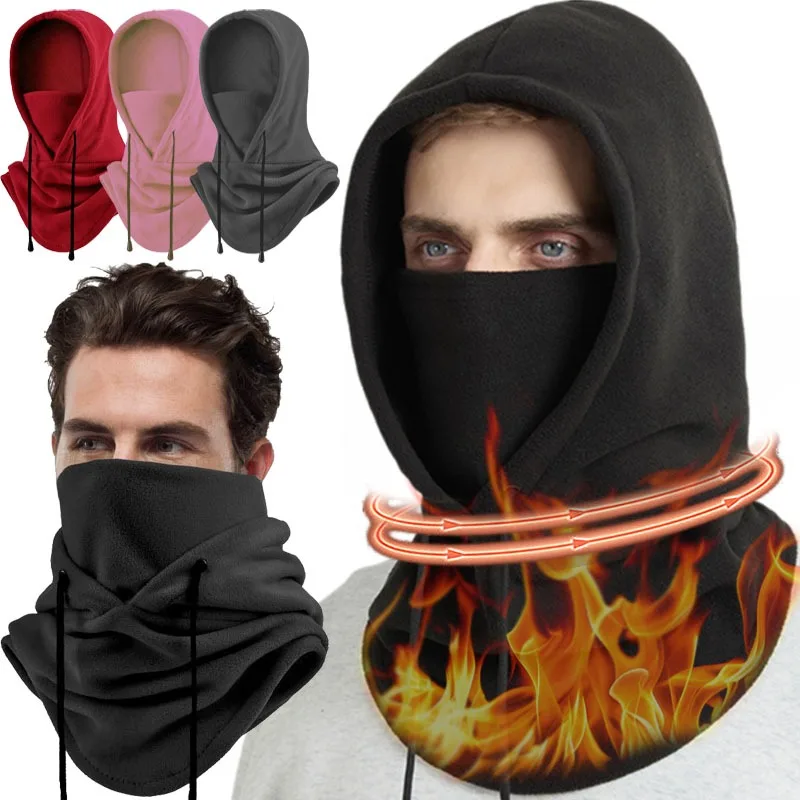 

Outdoor Winter Thermal Fleece Balaclava Scarf Ski Face Mask Neck Warmer Snood Hood Hat Windproof Cold Warm Riding Cap Sports