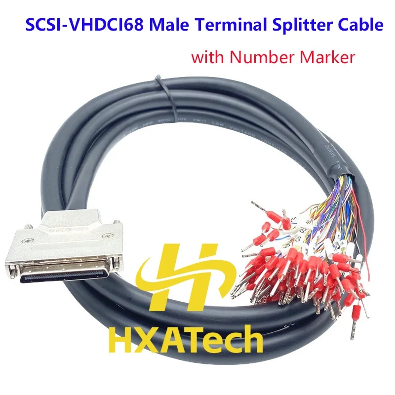 

HXATech-SCSI-VHDCI68 Кабель для передачи данных с штекерным разъемом и номерным маркером Переходник-сплиттер для нажимной трубки Шнур