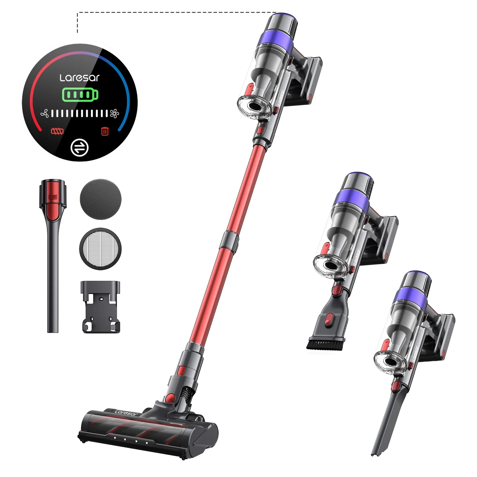 LARESAR Elite 8 48000PA 500W Cordless Vacuum Cleaner Car 60 Mins Home Appliance Wireless Removable Battery NEW Brushless motor