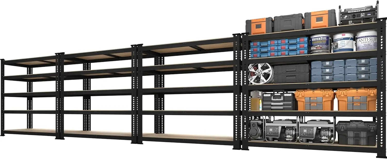 I scaffali di stoccaggio per carichi pesanti confezioni di scaffalature per garage in metallo regolabili a 5 livelli,
