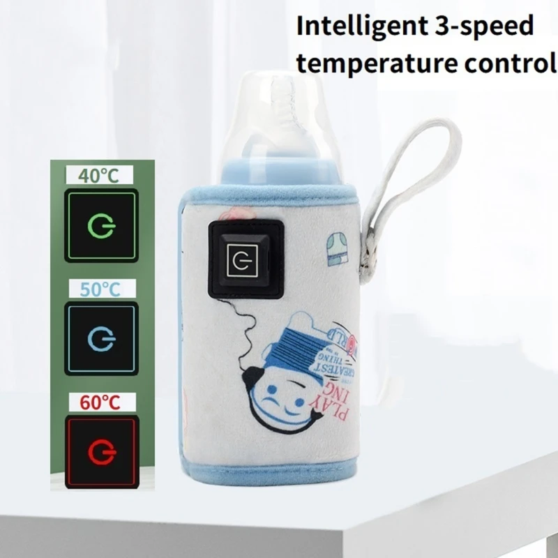 USB Feeding Bottle Warmers Baby Bottle Travel Cover Heat Keepers with Adjust Constant Temperature Portable Milk Heater