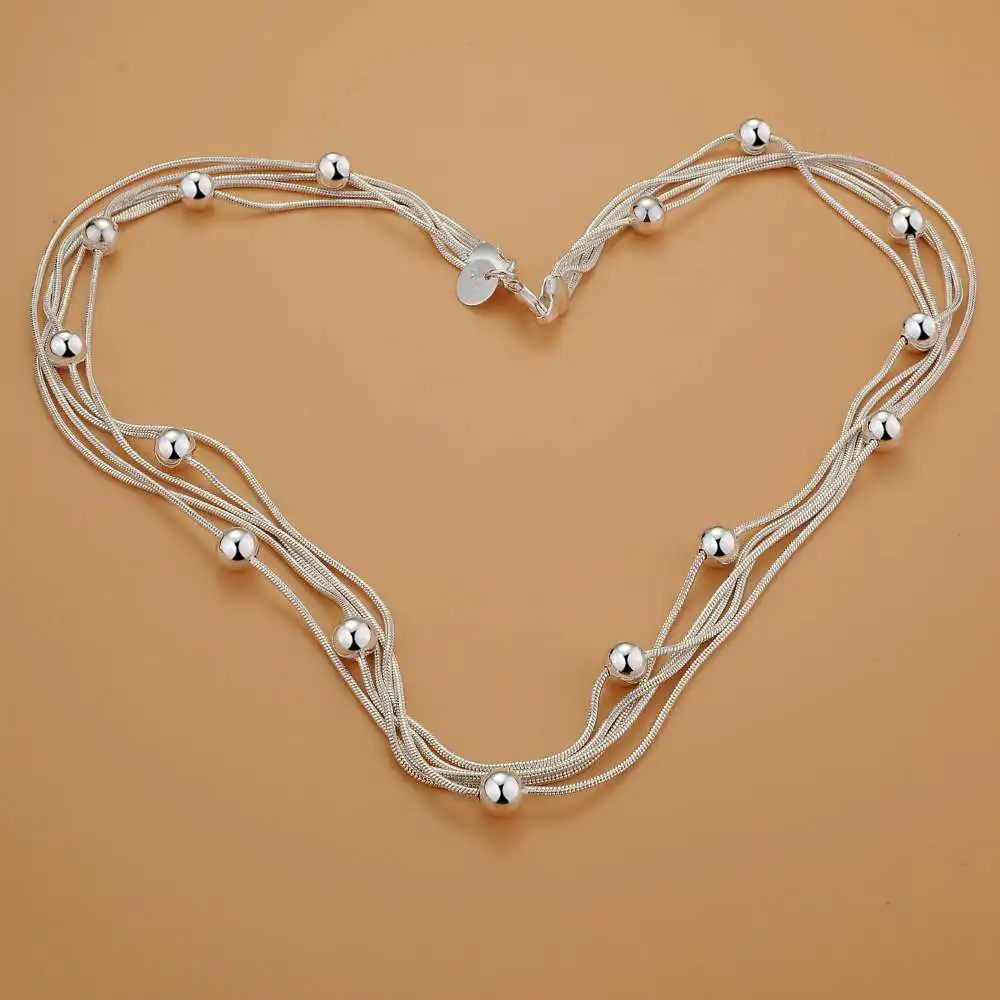 925 Silver Five-banded snake chain Pendant Necklace For Women Man Fashion Wedding Party Charm Jewelry