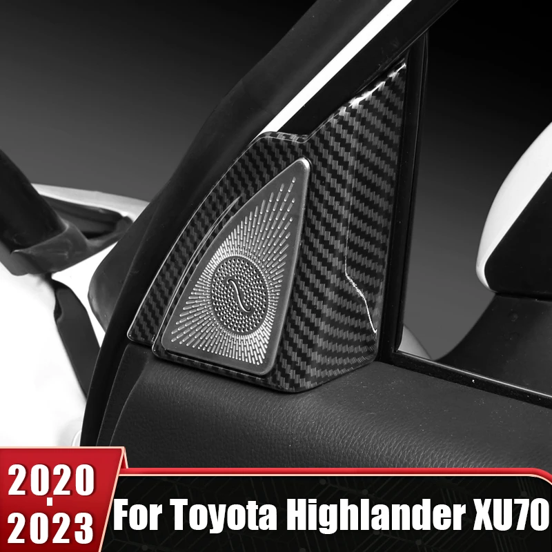 

Car Front Triangular Horn Cover Trim Tweeter Speaker Cover Stickers Accessories For Toyota Highlander XU70 Kluger 2020-2022 2023