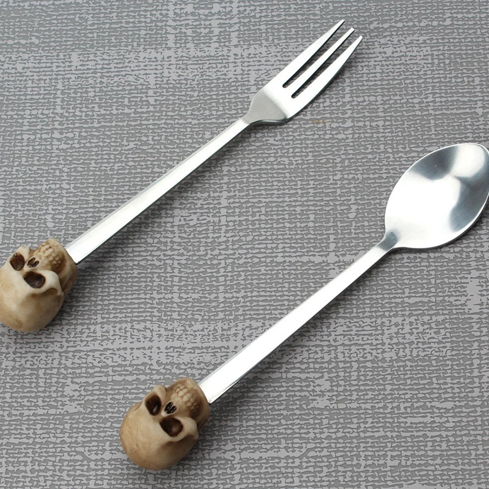 

1Set Fork Spoon Set Stainless Steel Appetizer Dessert Salad Fruit Picks Reusable Tableware Kitchen Gadget