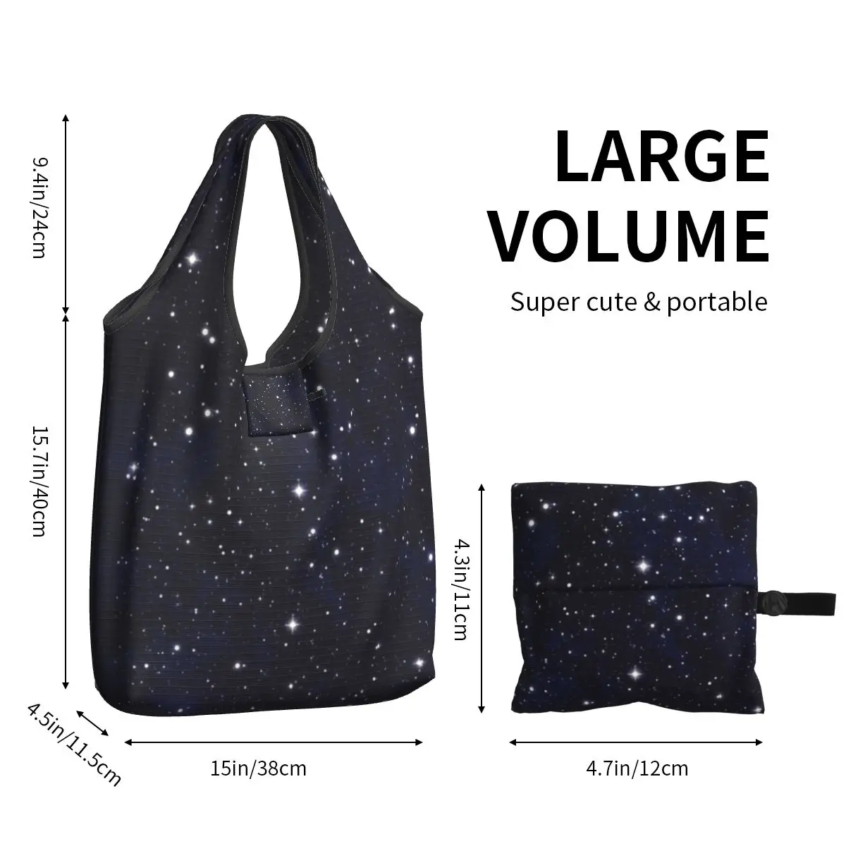 Sac fourre-tout portable personnalisé Funny Night Sky, Space Galaxy, sac de shopping pour l'épicerie initiée