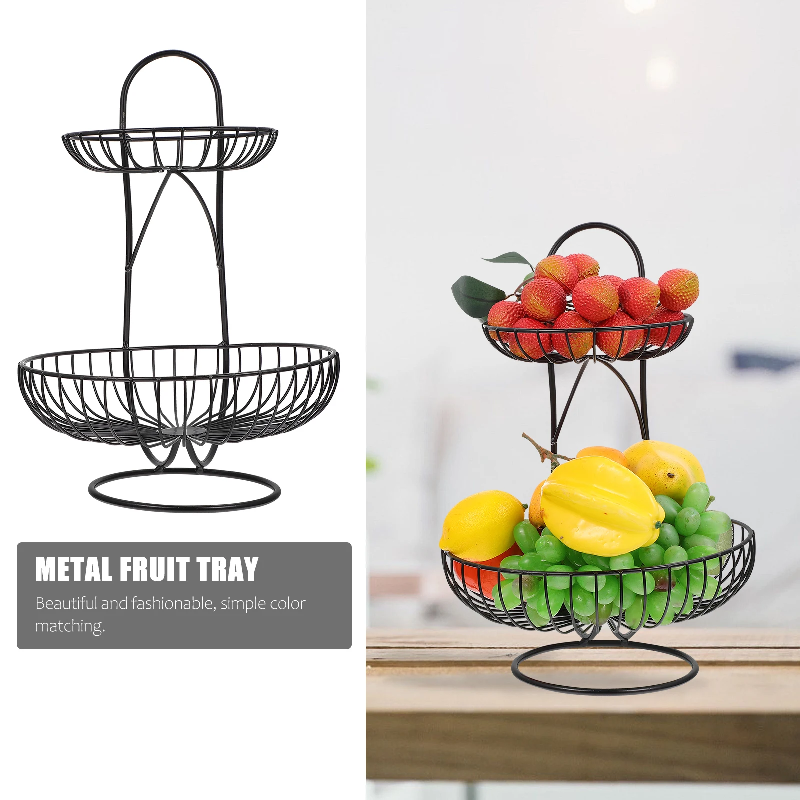

Iron Decorative Home Kitchen Holder Party Plate Metal Storage Fruit Metal Fruit Tray Holder Storage Tray