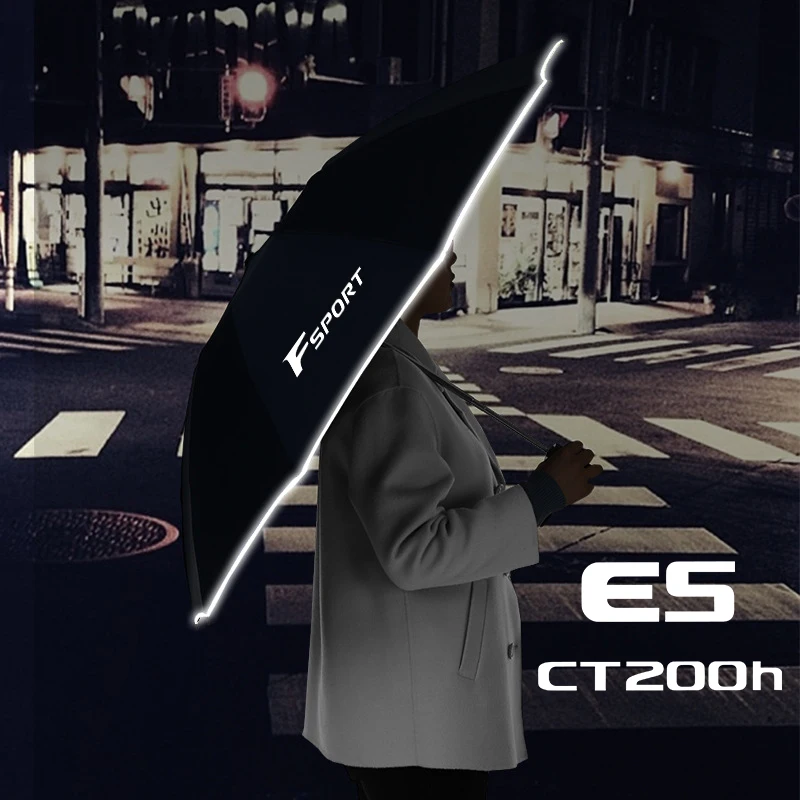 Car Led Light Automatic Folding Windproof Sunshade Umbrella For Lexus F Sport ES200 ES300 RX300 GS300 IS300 LS500h LX570 CT200h