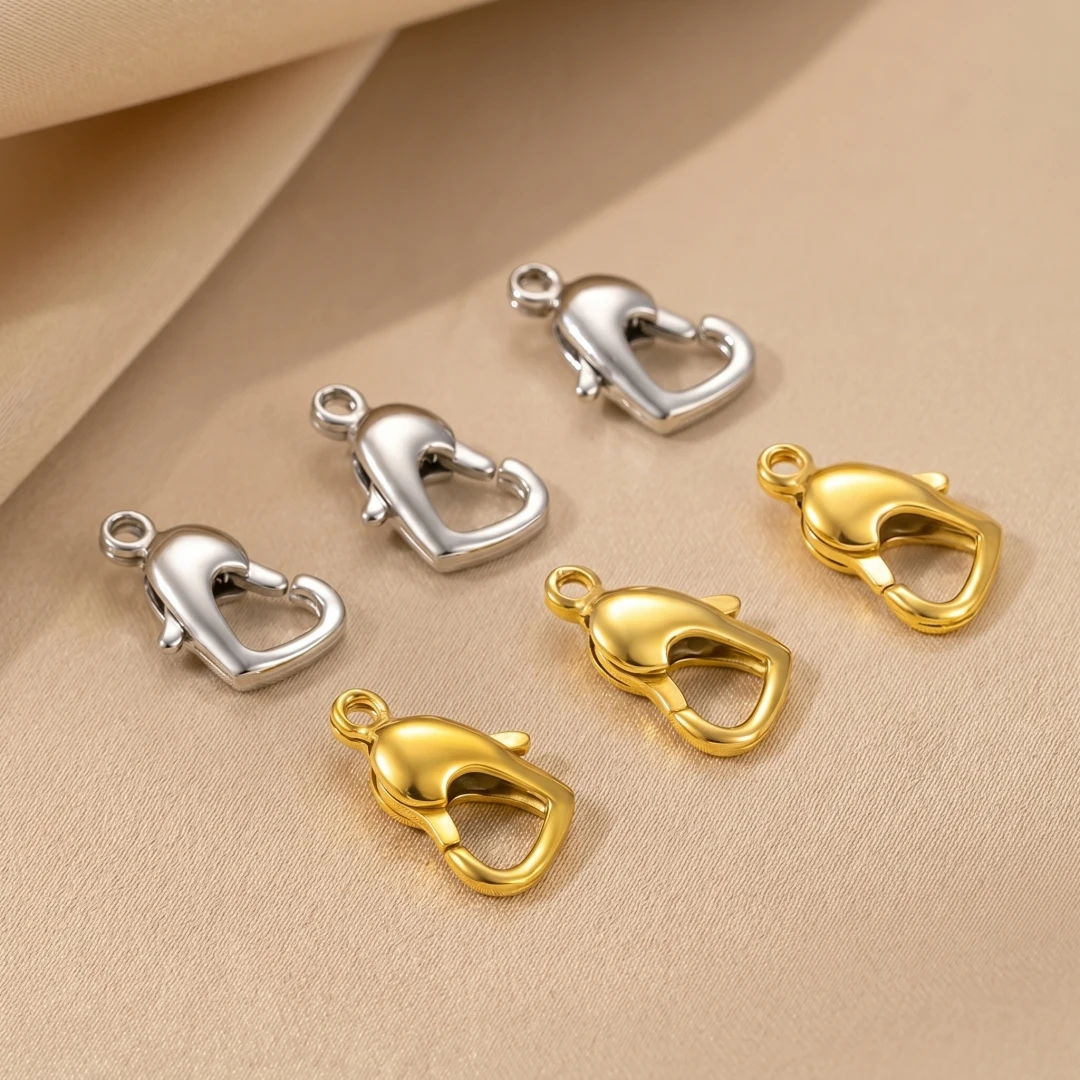 2 Stück 316L Edelstahl Herzverschluss-Karabinerhaken Verbinder für DIY handgefertigte Armbänder Schmuckherstellung Zubehör – Detail 2