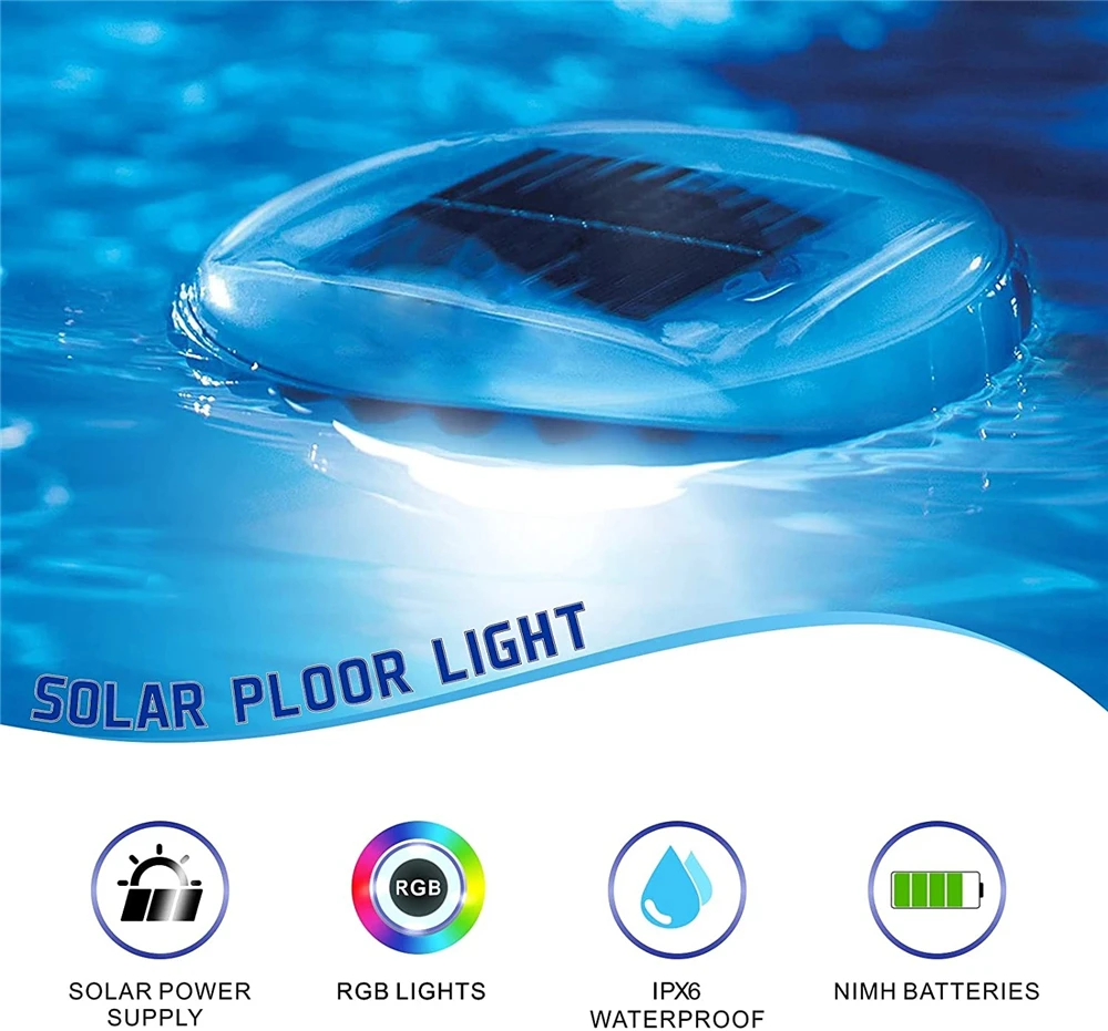 Solar Pool Light Solar Floating Lamp Underwater Multi-Color Change LED Lights for Swimming Pool,Pond,Tub or Party Decorations