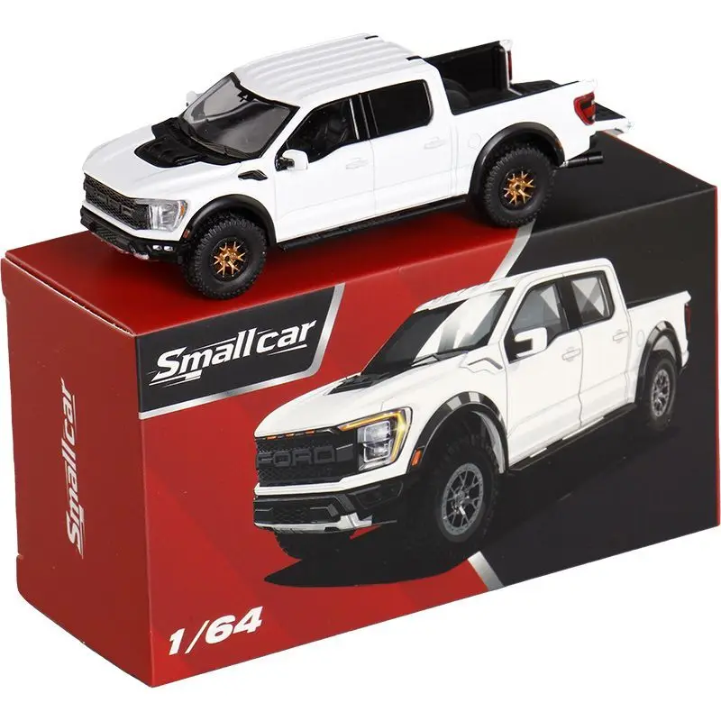 Smallcar 1:64 Raptor F-150 ممتص الصدمات الباب الخلفي قابل للفتح نموذج سيارة مصنوع من خليط معدني
