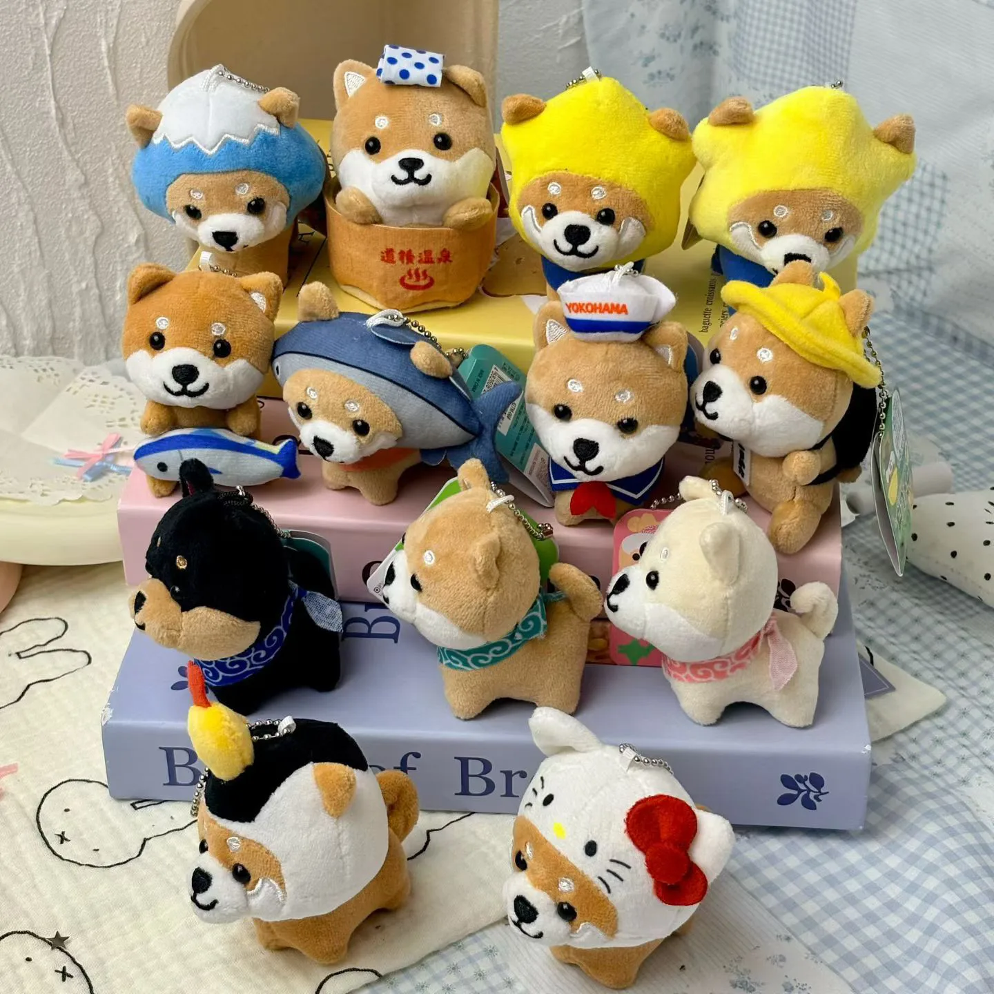 

Cute Japanese Shiba Inu Plush Keychain Mame Shiba Stuffed Dog Mini Bag Pendant Fluffy Animal Backpack Charm Decor