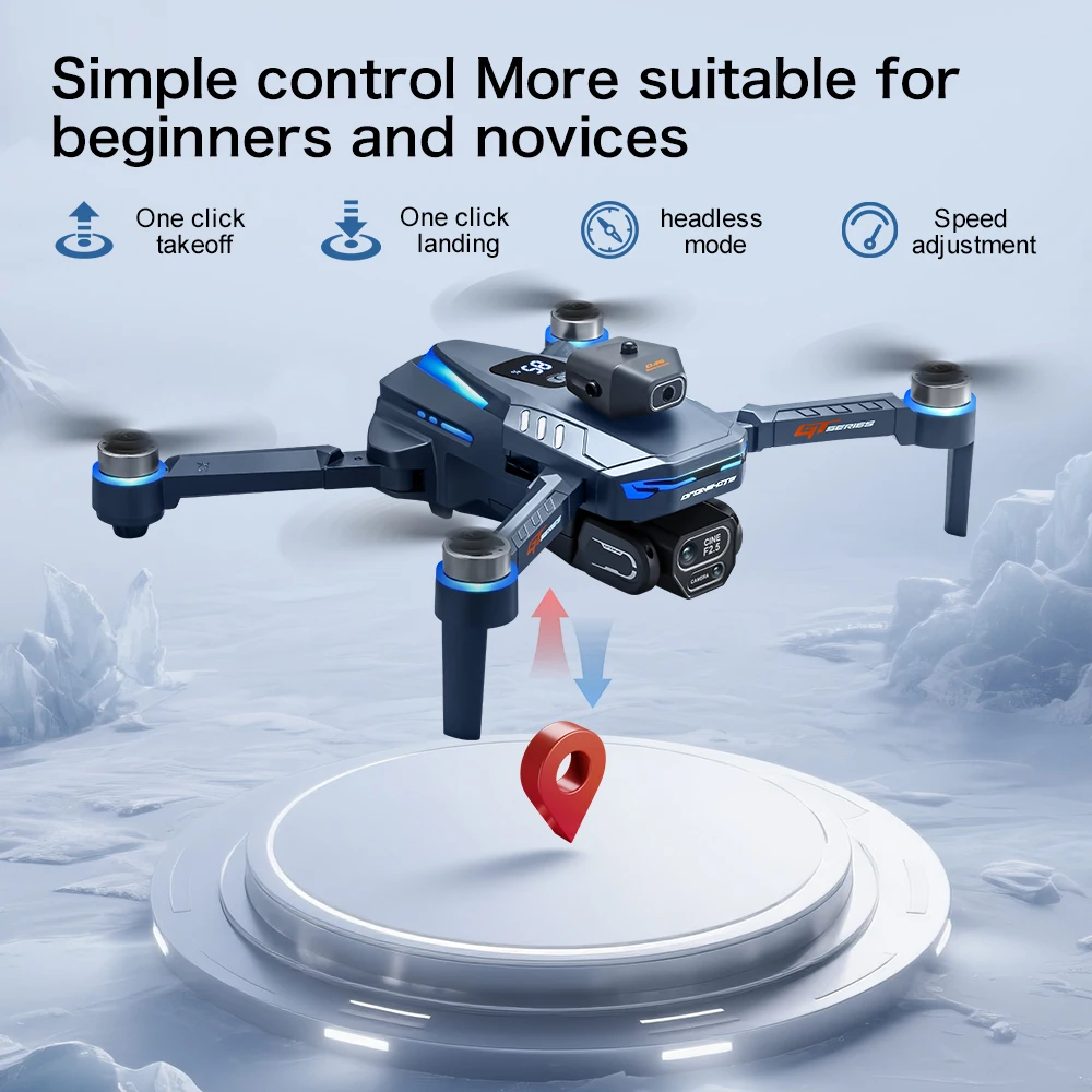 2025 NEW GT8 Pro WIFI FPV 드론 광각 HD 카메라 지능형 장애물 회피 쿼드콥터 고도 유지 RC 접이식 장난감 선물