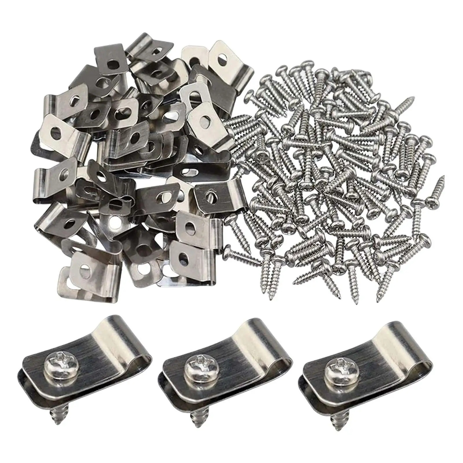 100Pcs Fencing Mounting Clips with 100 Pcs Screws Wire Management Clips Protect