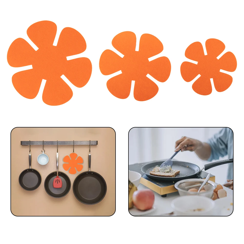 12pcs Felt Pot & Pan Protectors Anti Scratch Non-stick Divider Pads Pan Bottom Heat Insulation Protect Kitchen Cookware Tool