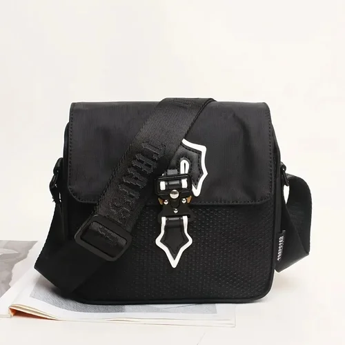 Bolso bandolera de nuevo nicho de color sólido de tela Oxford minimalista europea y americana, gran capacidad, hombro unisex de gran capacidad