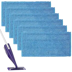 6 Packs Lingettes Reutilisable pour ,Mop Pads Microfibres,Chiffon Rechange pour Swiffer Wet Jet Balai Spray