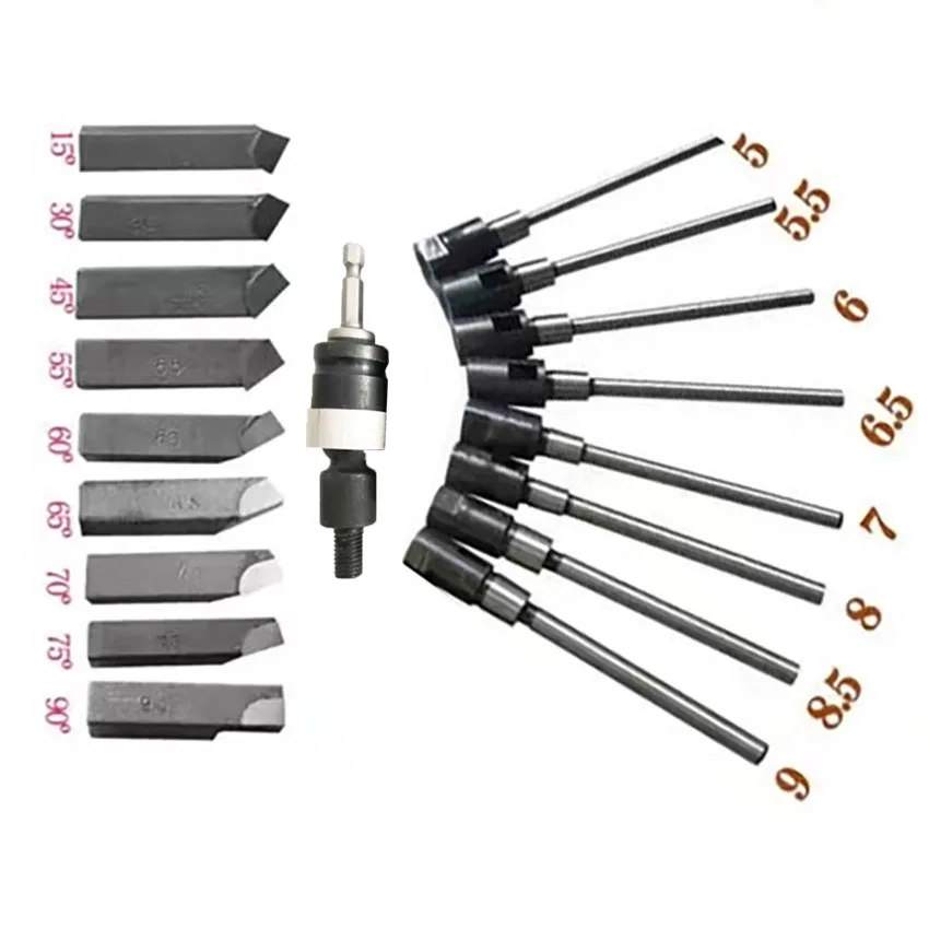 Full set of Hard Alloy Grinding Reamer Handle Cutter for Car Motorcycle Valve Seat Repair Tool Car Engine Valve Seat Repair Tool