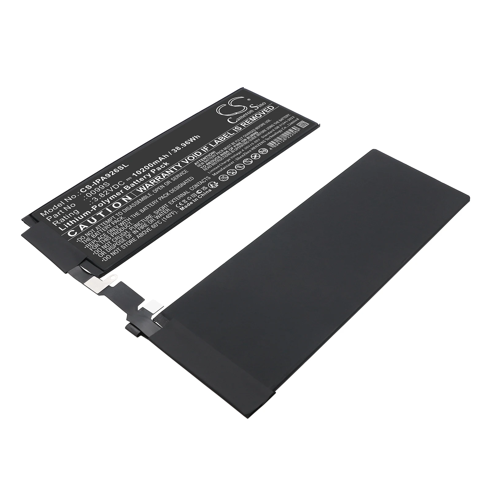 CS Replacement Battery for Apple A2925,A2926,A3007,iPad Pro 13 2024,iPad Pro 13 M4 WiFi PN:0099S,661-43535 10200mAh / 38.96Wh