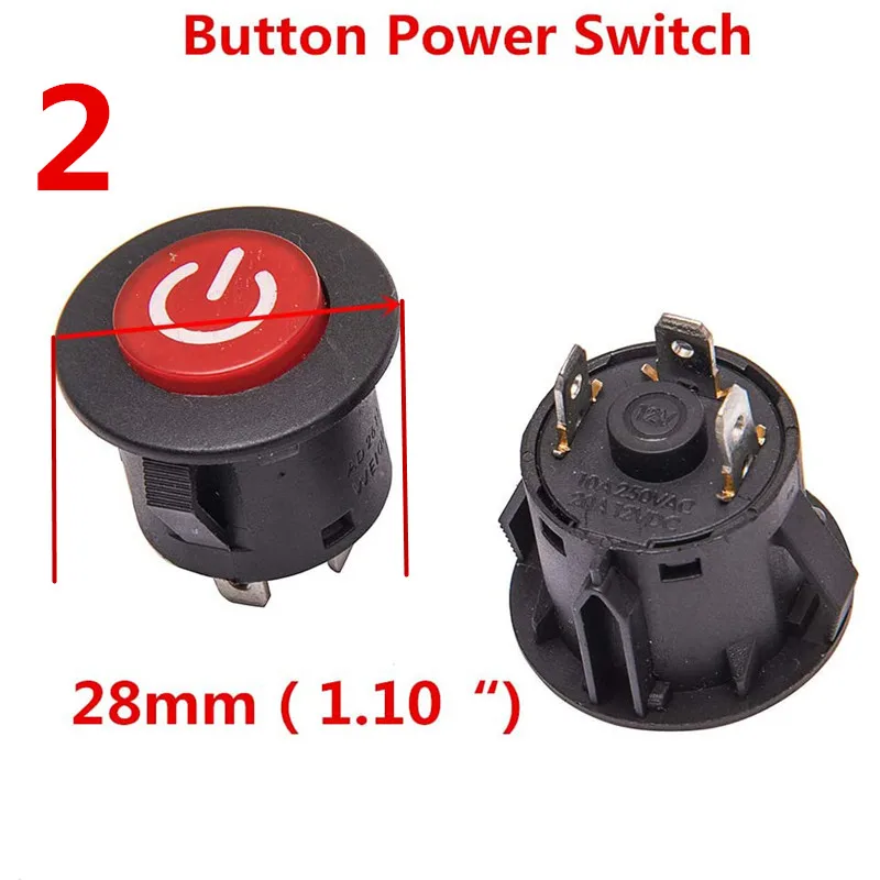 One button start switch for children's electric car 3-pin power switch for baby battery car