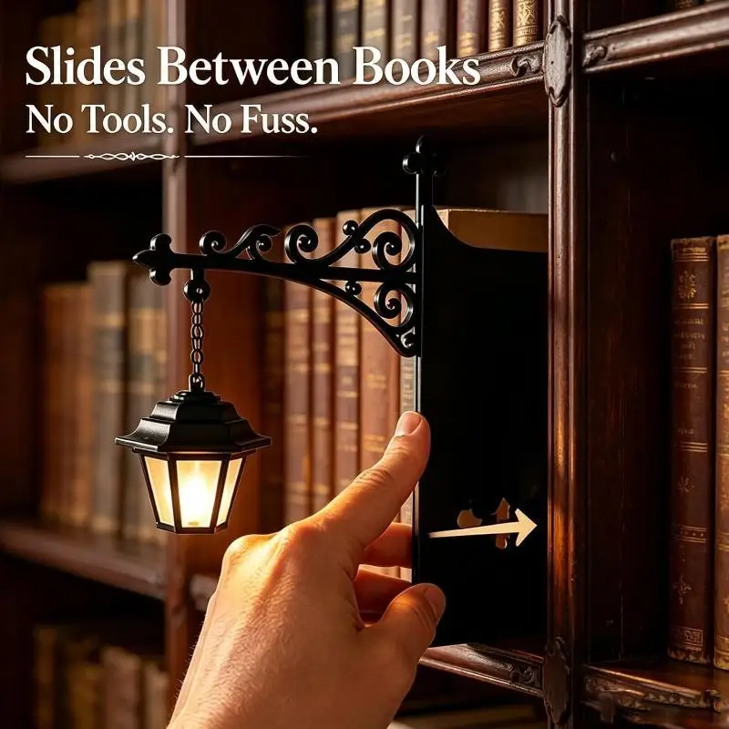 Geister-Bücherregal-Laterne, Dekorative Beleuchtung für die Bibliothek, Vintage-Halloween-Tischlampe, Nachtlicht, Heimdekoration für das Leserohr, Bücherregal-Ornament