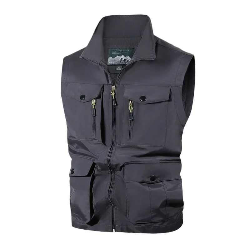 

Men Outdoor Multi Pockets Multifunctional Photography Vests Sleeveless Cargo Jackets Male Mesh Breathable Casual Waistcoats 6XL
