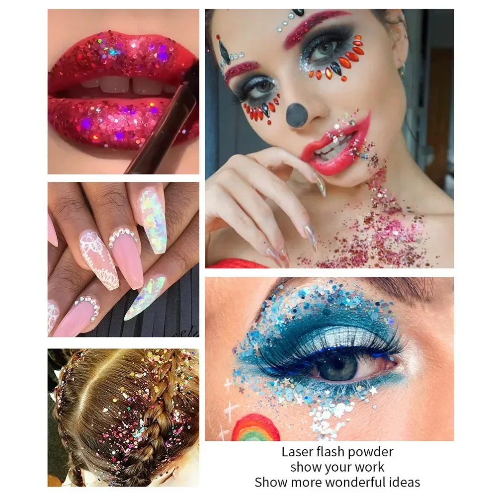 Multifunctional Eye Glitter Nail Hair Body Face Gel Art Flash Sequins Festival Stage Glitter Liquid Eyeshadow Makeup Decoration