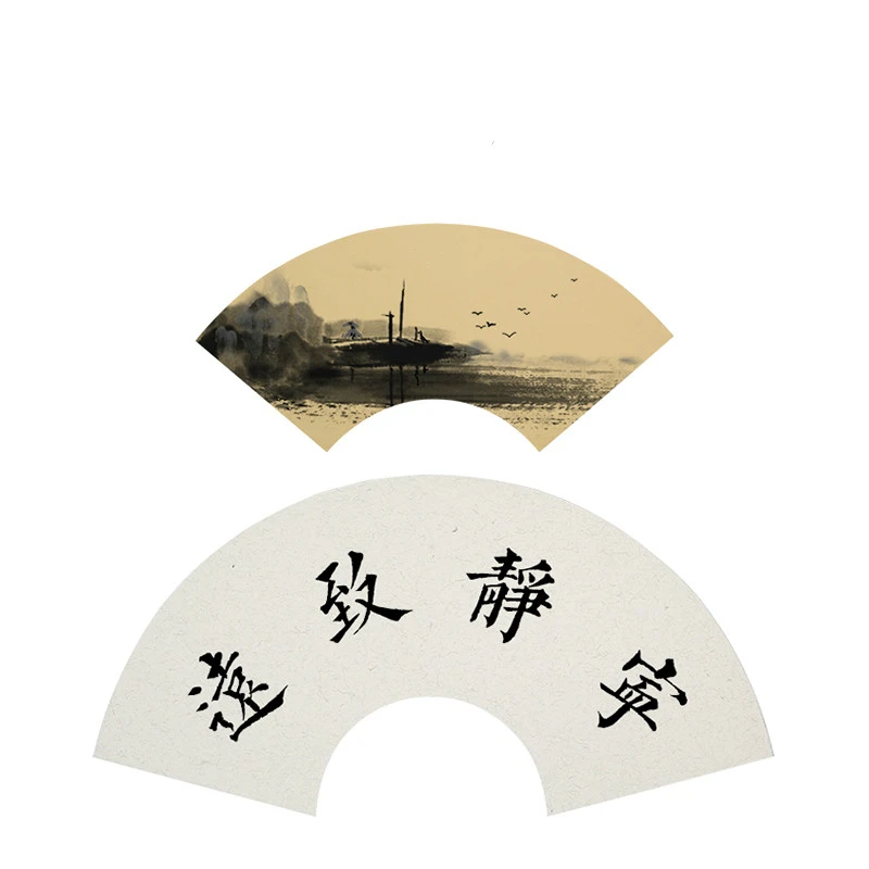 Painting Raw Rice Paper Papel Arroz Brush Pen Creation Thicken Fan-shaped Ripe Xuan Paper Lens Papier Calligraphy Mulberry Paper