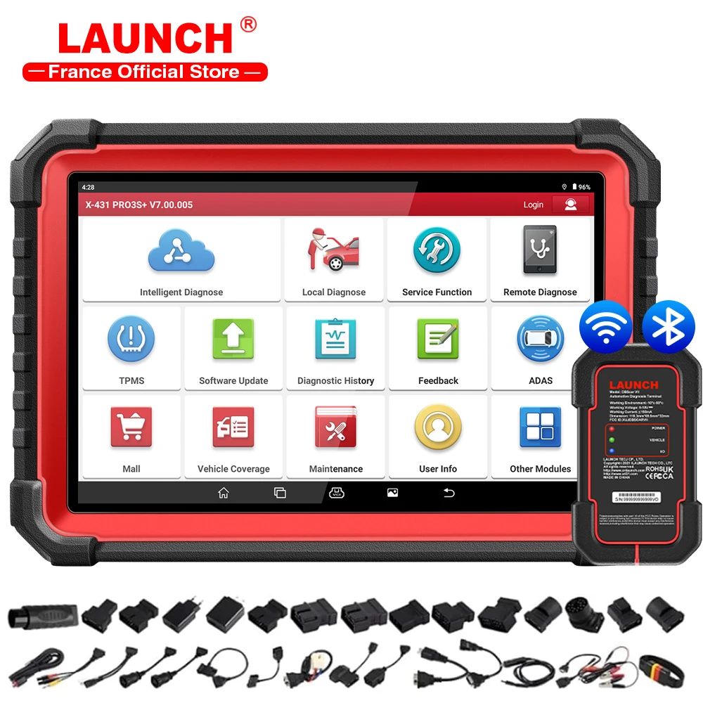 LAUNCH X431 PRO3S+ V5.0 10.1inch CAN FD OBD2 Car Diagnostic Tools ALL System automotive Scanner active test Topology Map