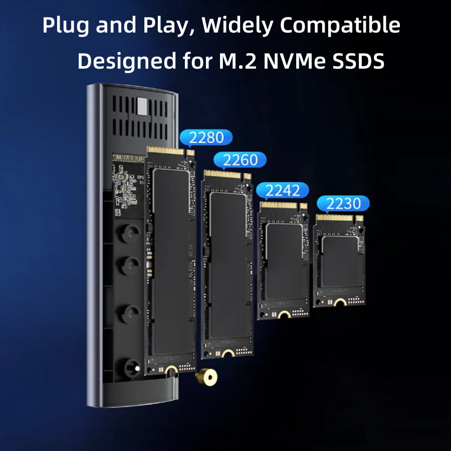 M.2 NVME naar USB C Mobiele harde schijfbehuizing M.2 NVME SSD-behuizing Tool Gratis SSD-adapter voor Windows Mac OS Linux Android PCIe M Key
