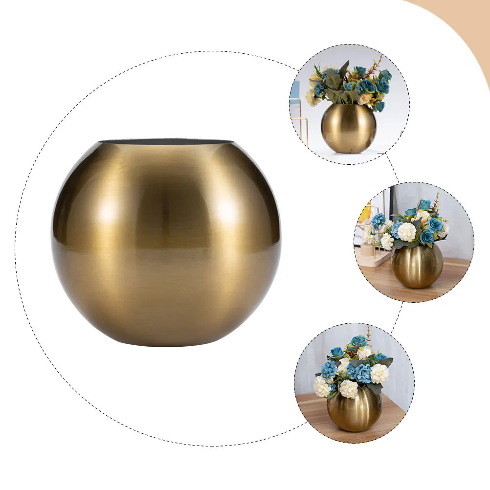 

Stainless Steel Flower Vase Dried Flower Arrangement Desktop Home Decor Metal Tabletop Ornament for Office Hotel Coffee Shop