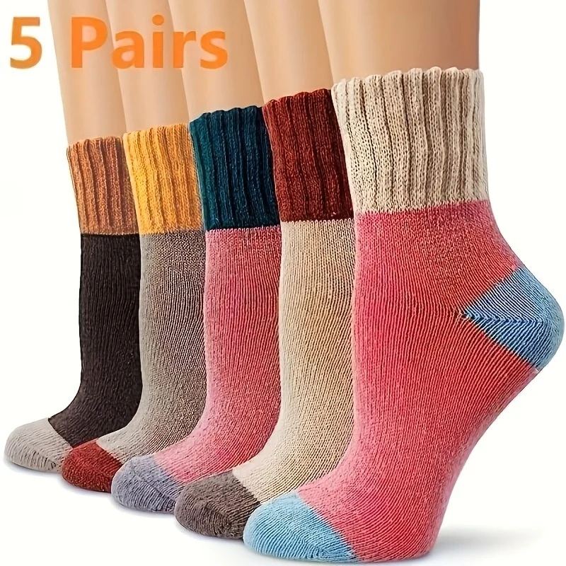 Thermal Sock Winter - 5 Pairs Women's Thick Warm Terry