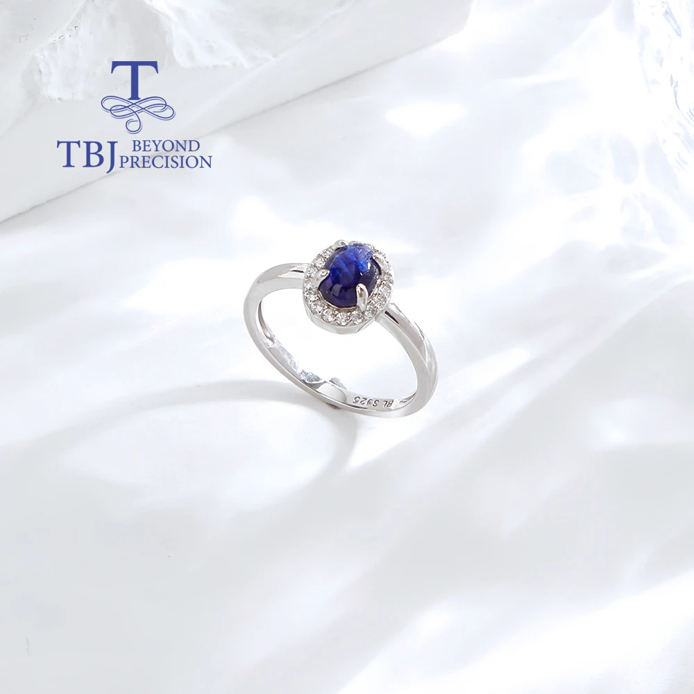 Delicate Noble September Birthstone Natural Glass filled Sapphire Ring 925 Silver Fine jewelry women anniversary & holiday gift