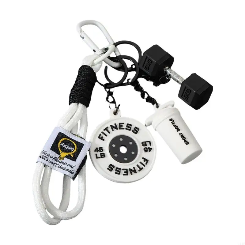91AF Sporty Dumbbell Holder For Backpacks Or Keys Trendy Fitness Accessory Stylish Holder Metal Accessories