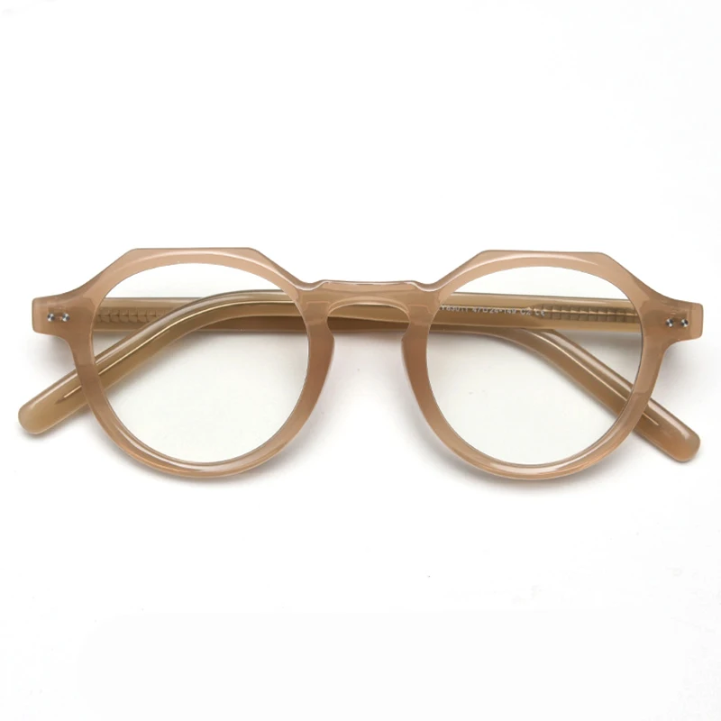 CATERSIDE Retro Polygonale Brille Männer TR Rahmen Hochwertige Brillen für Frauen Transparente Gläser Business Brillen – Detail 10