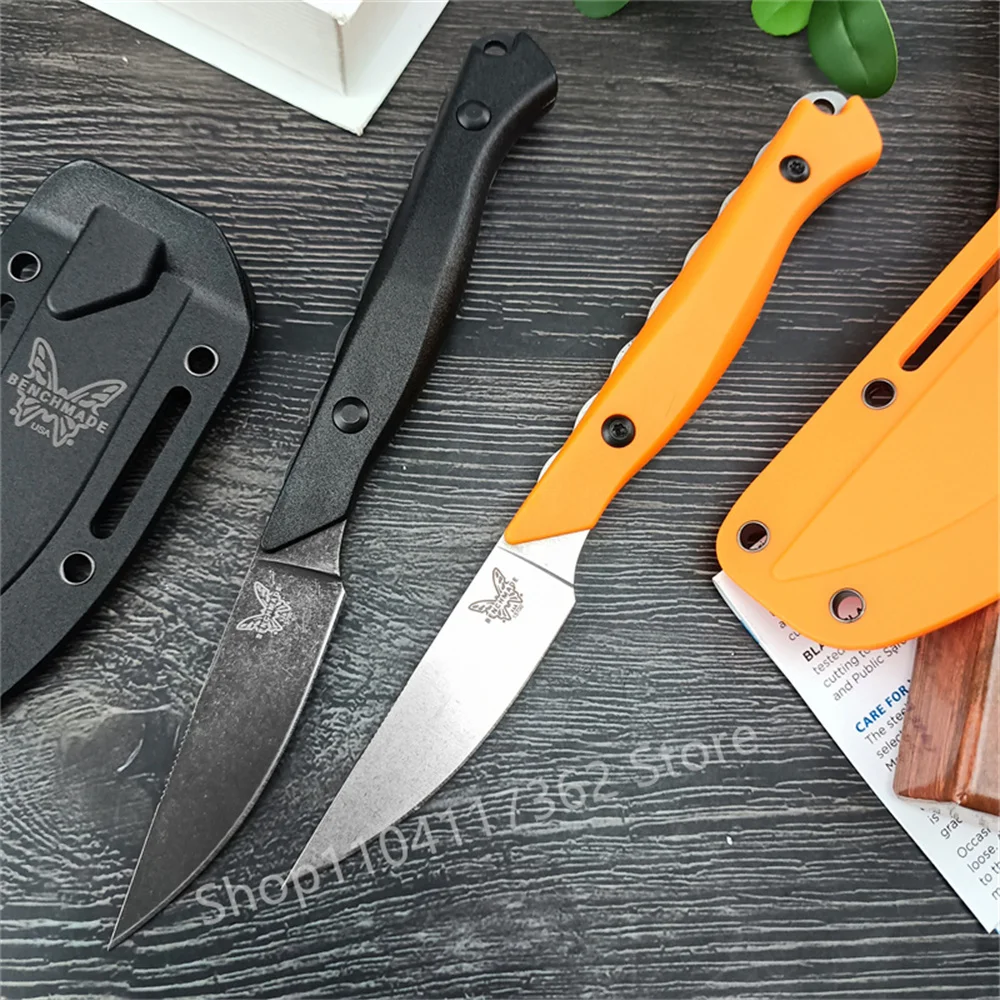 High Quality G10 BM 15700 Flyway Fixed Blade Knife Stonewashed Straight Knife Black/Orange Outdoor Tactical Survival Tools