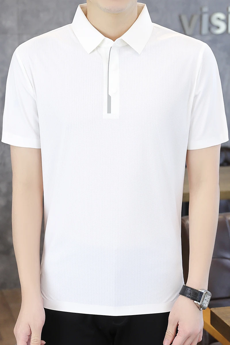 2026 model summer men's luxury polo shirt youth short-sleeved button-down t-shirt